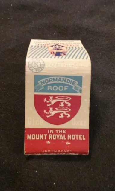 Mount Royal Hotel Montreal Canada Dine & Dance - Matchbook Cover