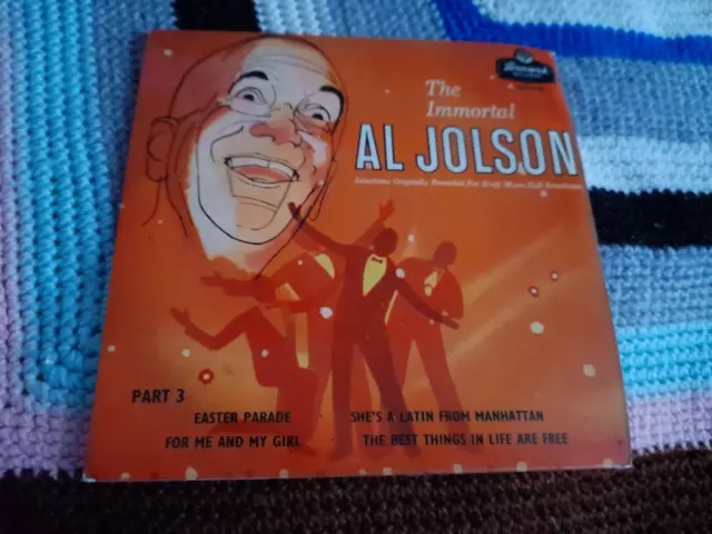 The Immortal Al Jolson Part 3 7" Vinyl EP Brunswick Records OE9408 1958