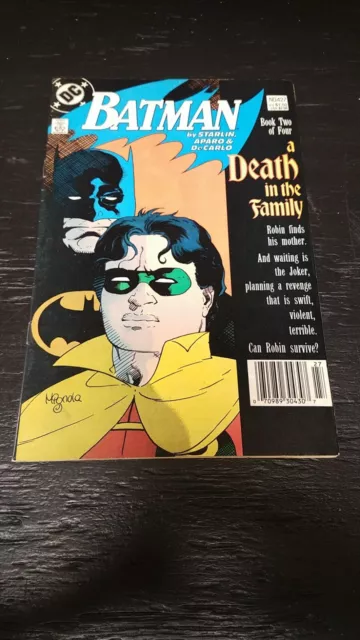1988 Dc Comics Batman #427 Newsstand Vf- Death In The Family Vintage Key Issue