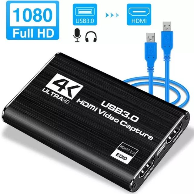 USB 3.0 HDMI Video Capture Card 4K 1080P 60fps Game Video Record Live Streaming