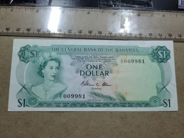 🇧🇸 Bahamas 1 dollar 1974 P-35b "Allen" V/1  VF banknote 100223-9