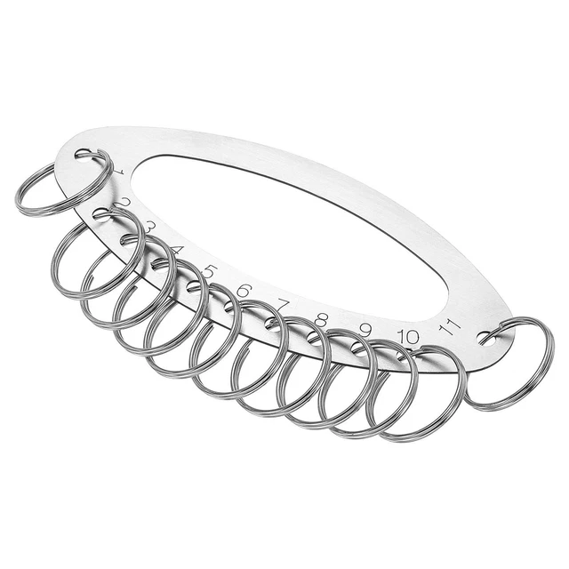 11 Anillos Inoxidable Acero Llavero Organizador, Portátil Llavero Gestión