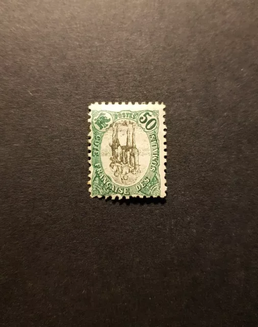 Briefmarke Frankreich Kolonie Wert Des Somalia N°62 Zentrum Umgekehrt Neu MH