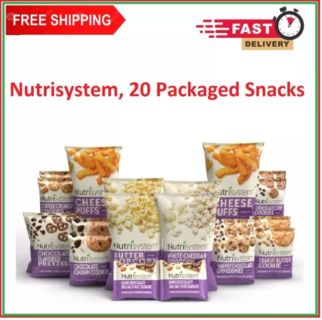 Paquete de bocadillos dulces y salados para bajar de peso Nutrisystem, 20 bocadillos envasados