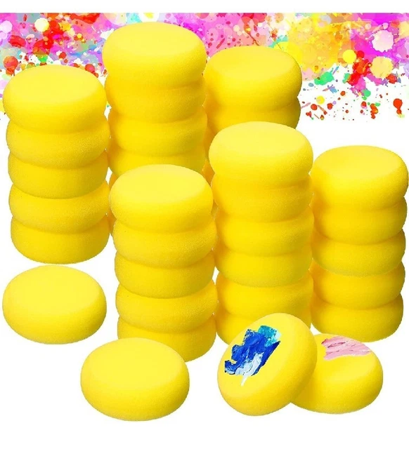 60 piezas de esponjas sintéticas, esponja redonda de acuarela para pintura facial de artista,...