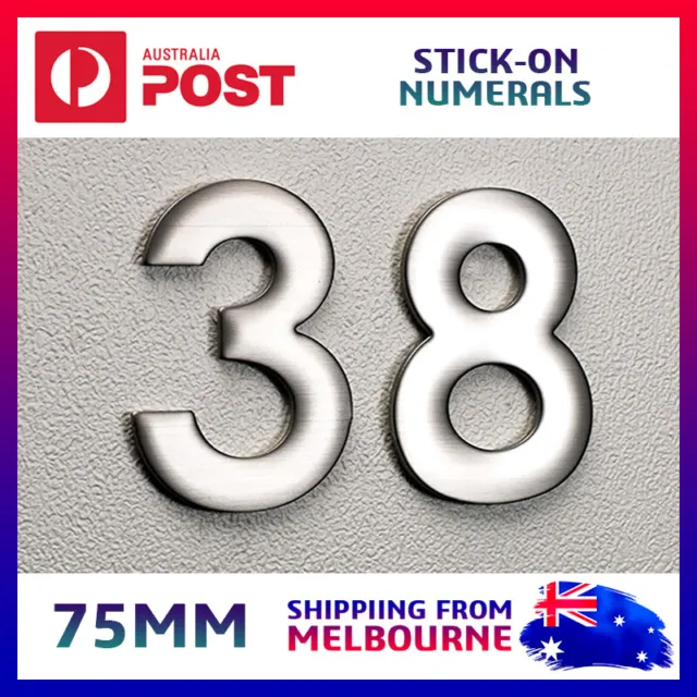Stainless Steel Suburban Numerals Number for Door Letterbox Wall Plaque Stick-on