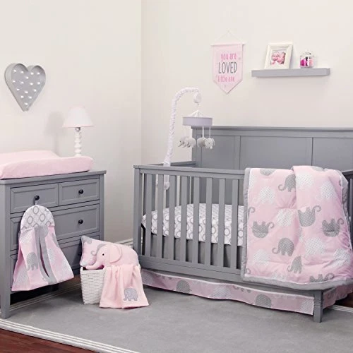 Dreamer - Pink/Grey Elephant 8 Piece Comforter Set
