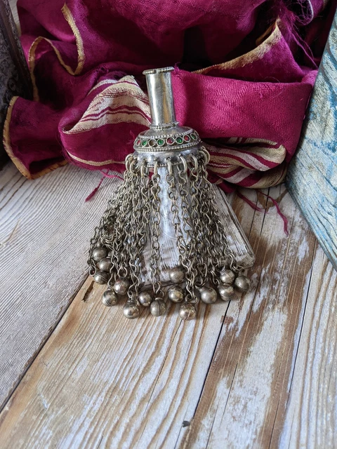 Colgantes grandes Baluchi vintage con borla brillante 4,75" de largo (#8275)