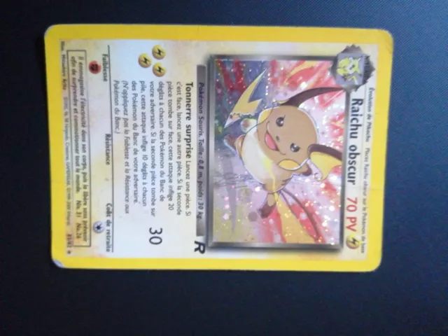 Carte Pokemon RAICHU OBSCUR 83/82 HOLO Secrète Team Rocket Wizard FR Endommagée