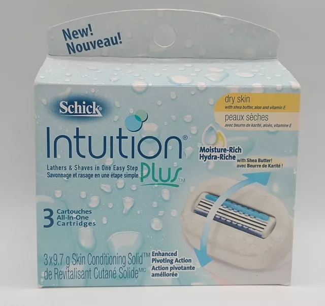 Schick Intuition Plus Razor Blade Refills, Moisture Shea Butter 3ct Cartridges