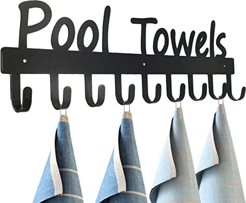 Black Pool Towel Rack Outdoor Towel Rack for Pool Towel Hooks
