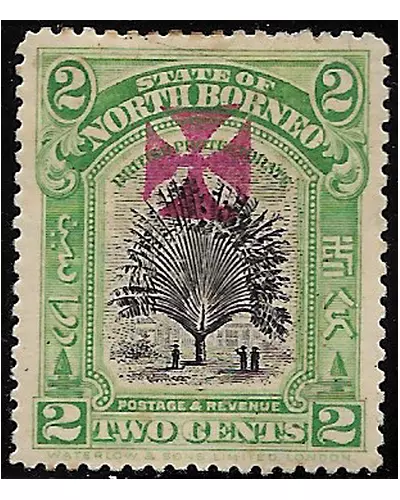 NORTH BORNEO stamps 1916 ovpt. Red Cross on 2 cents green SG.190 MH -F731