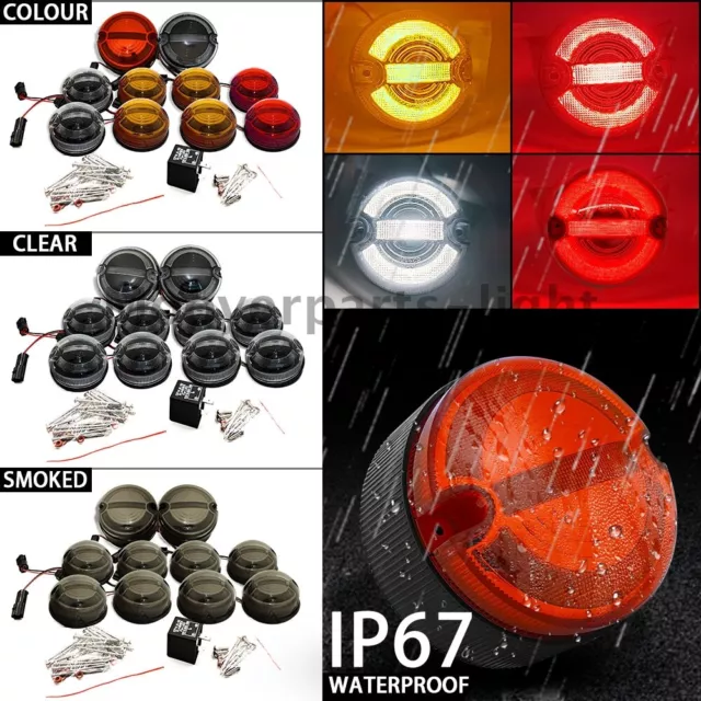 For Land Rover Defender 90 110 LED Turn Signal Stop Tail Lights Upgrade Kit Lamp