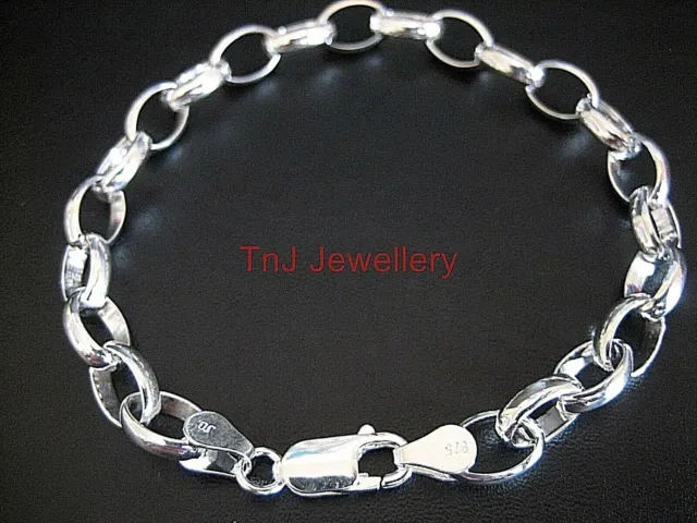 BRAND NEW Solid Genuine 925 Sterling Silver Oval Belcher Bracelet Top Quality