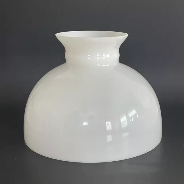 Vintage GWTW 10" Fitter White Glass Dome Hurricane Oil Or Electric Lamp Shade