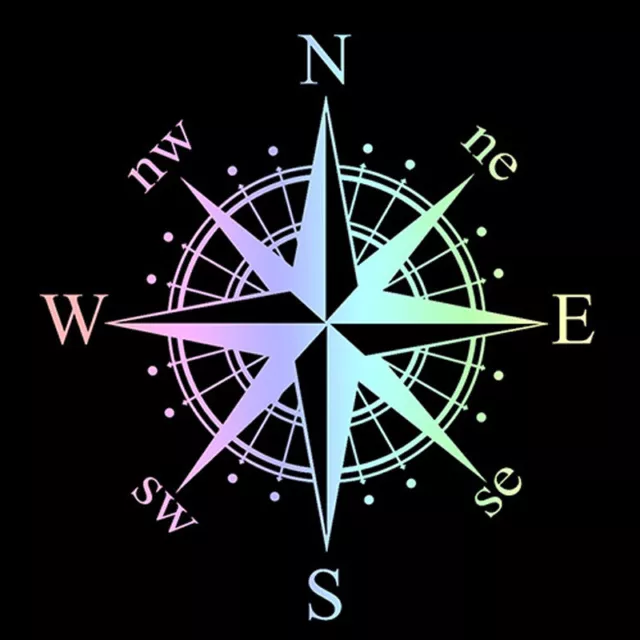 Compass Decal Sticker Naval Ship Nautical Star Rear Window Car Truck Laptop
