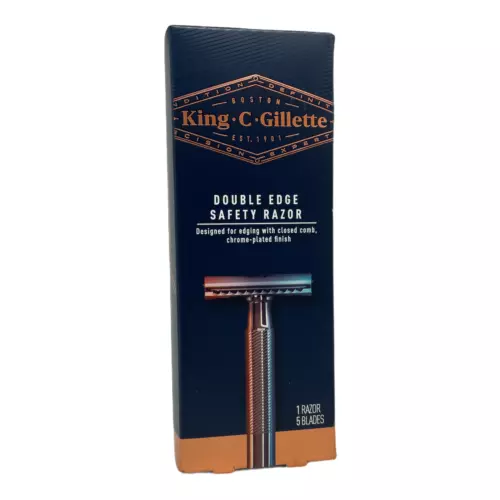 King C Gillette Men's Double Edge Safety Razor + 5 Refill Blades