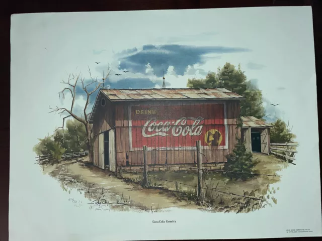 Ray Day Autographed COCA-COLA Country Barn Print Advertisement 634/750 Original