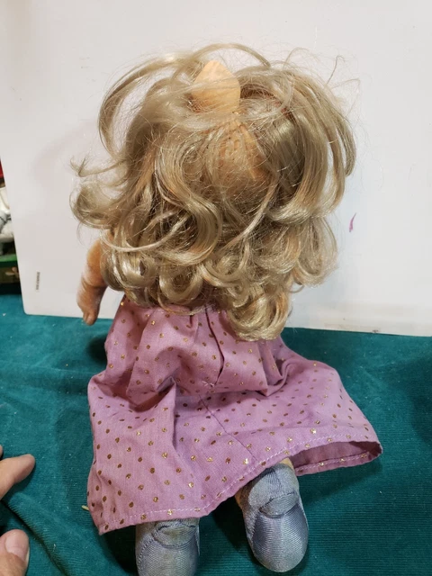 Vintage 1977  Fisher Price Jim Henson 14" Miss Piggy Muppet Doll purple Dress!!! 4