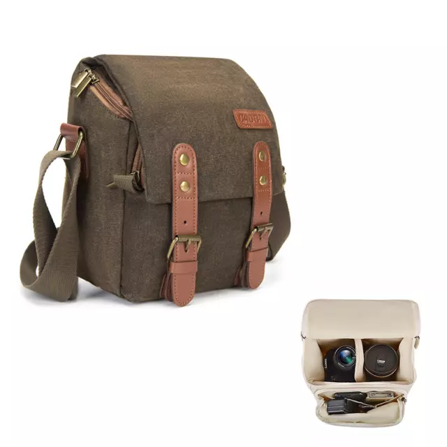 Universal DSLR Canvas Camera Bag Waterproof Anti Theft Messenger Bag Nikon Sony