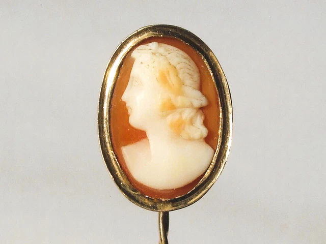 Épingle à Foulard/cravate Ancienne - Or Jaune 18k Et Corail - Style Napoléon III - Occasion Très Bon état