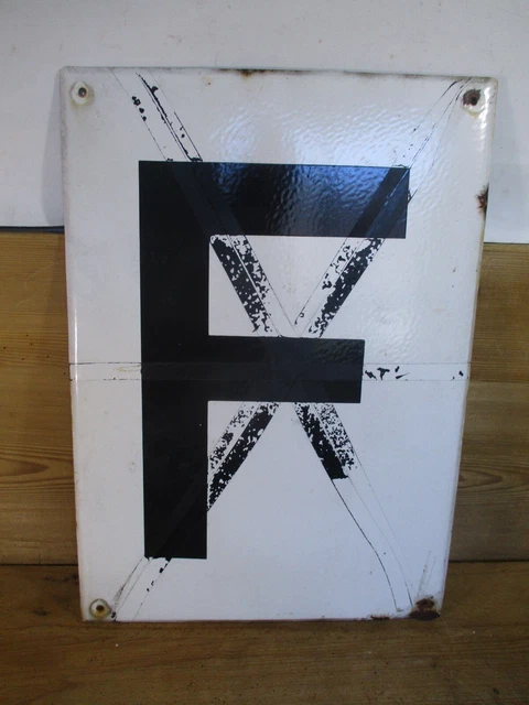 Eisenbahn Emailschild Blechschild Signal F -Fernmelder! Lok Reichsbahn DR DDR