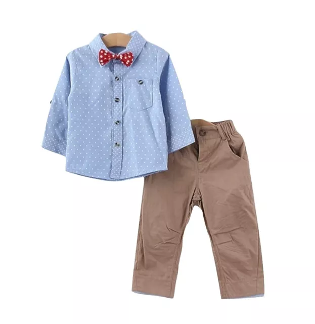 Boy 2 piece Set chinos and long sleeve shirt set Outfit