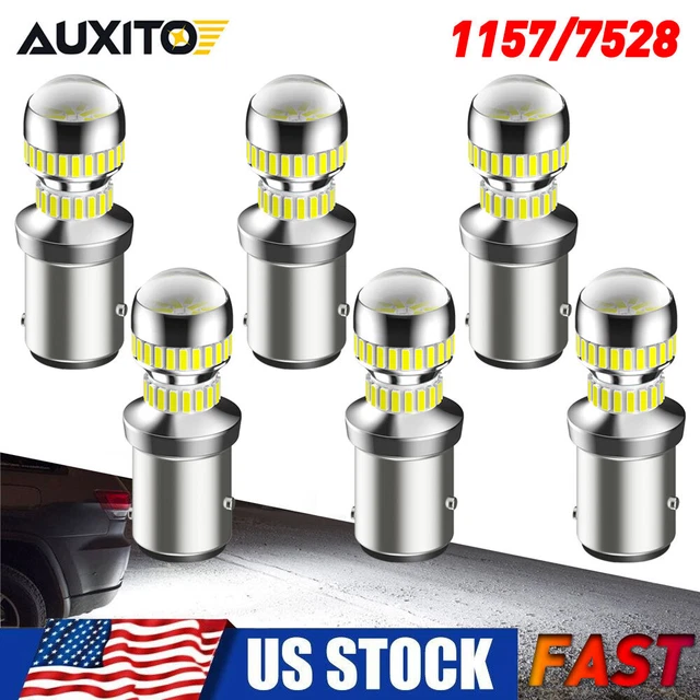 6x AUXITO White LED Bulb 1157 7528 Light Brake Turn Signal Tail Reverse Lamp EAC