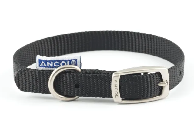 Ancol Heritage Nylon Dog Collar Black