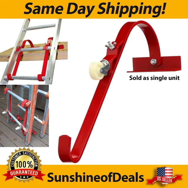 Qual-Craft 2481 Guardian Fall Protection Ladder Hook with Wheel, Steel, 1-Piece
