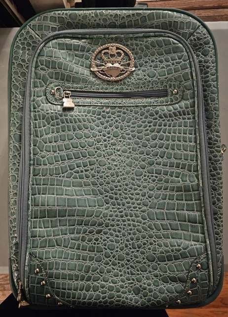 Kathy Van Zeeland Travelware Seafoam Croco 21" Luggage   Expandable Suitcase