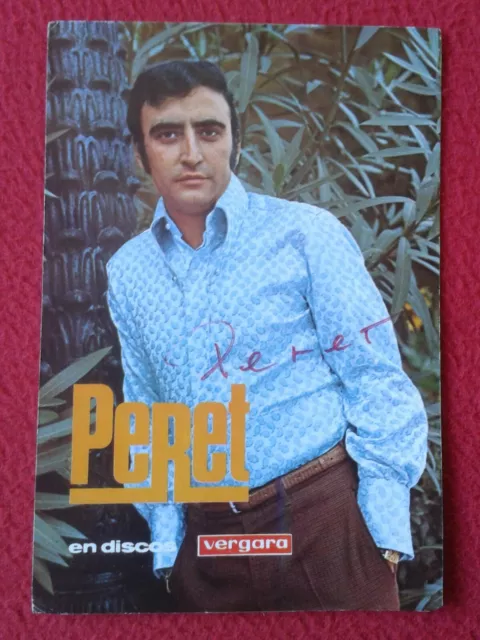 Tarjeta Publicitaria Promocional Tipo Postal De Cantante Peret En Discos Vergara