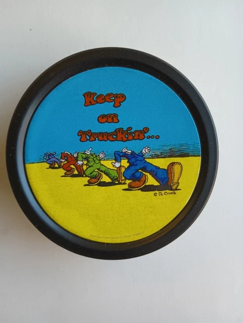 R Crumb Keep On Truckin...  3 x 1 Inch Round Stash Tin