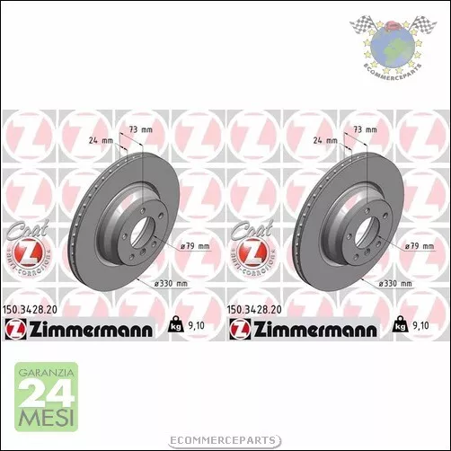 Kit 2x dischi freno Zimmermann COAT Z Anteriore per BMW X1 E84 xDrive 3 E93 330