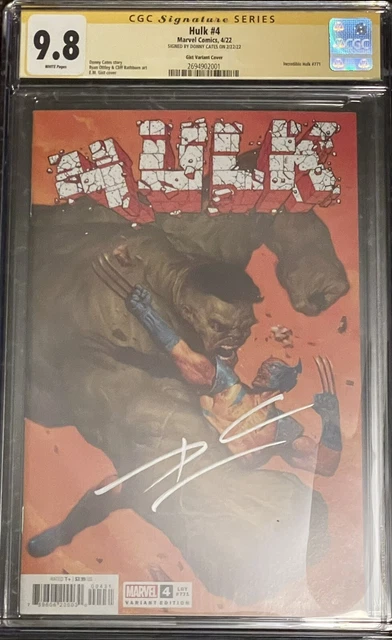 Hulk 4 2022 Gist 1:25 Cover CGC 9.8 SS Signed Donny Cates White Pages Marvel!!
