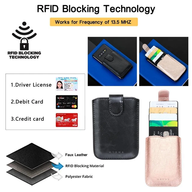 Lot De 2 Porte-monnaie Autocollants Pour Téléphone - Porte-cartes De Crédit/identité - Noir
