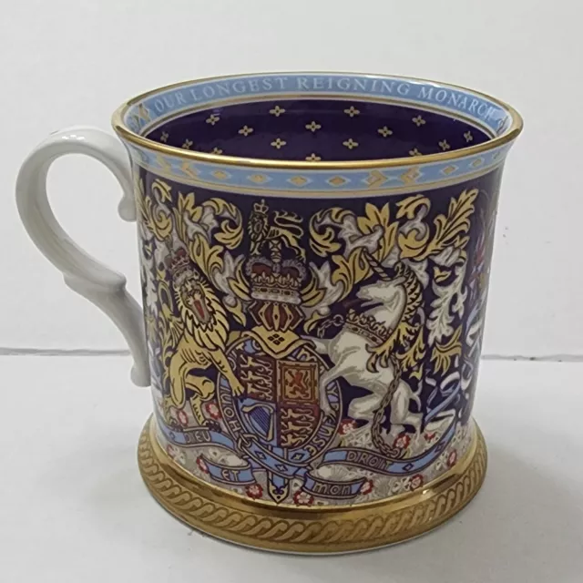 Royal Collection Trust Queen Elizabeth Longest Reigning Monarch Mug Tankard Blue