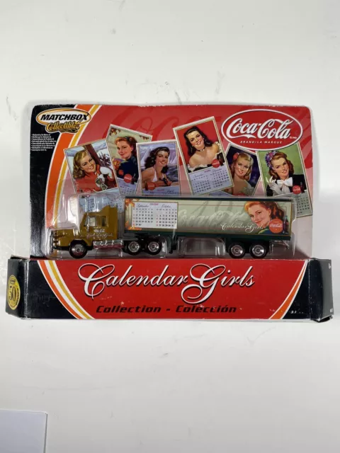 Nib Matchbox Coca Cola Calendar Girls March/April 1947 Semi Truck 1/64 Die Cast