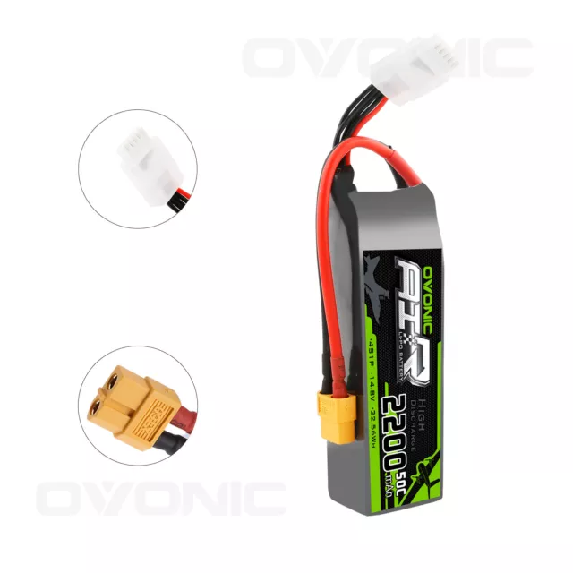 Ovonic 14.8V 50C 2200mAh 4S Lipo Akku XT60 Stecker für DYNAM RC Flugzeug EDF Jet 2