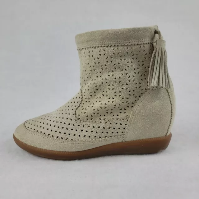 Isabel boots/booties womens 36  perforated suede Basley tasseled wedge