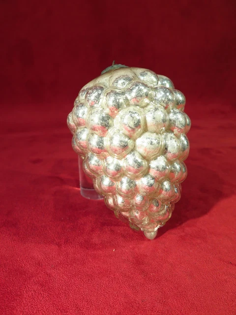 ANCIENNE BOULE de noël en verre églomisé grappe de raisin + EUR 32,00 - FR