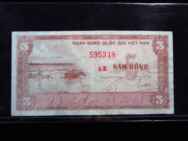 VIETNAM SOUTH  5 Dong 1955 P13 Ngân-Hàng Quốc-Gia Việt-Nam 5348# MONEY