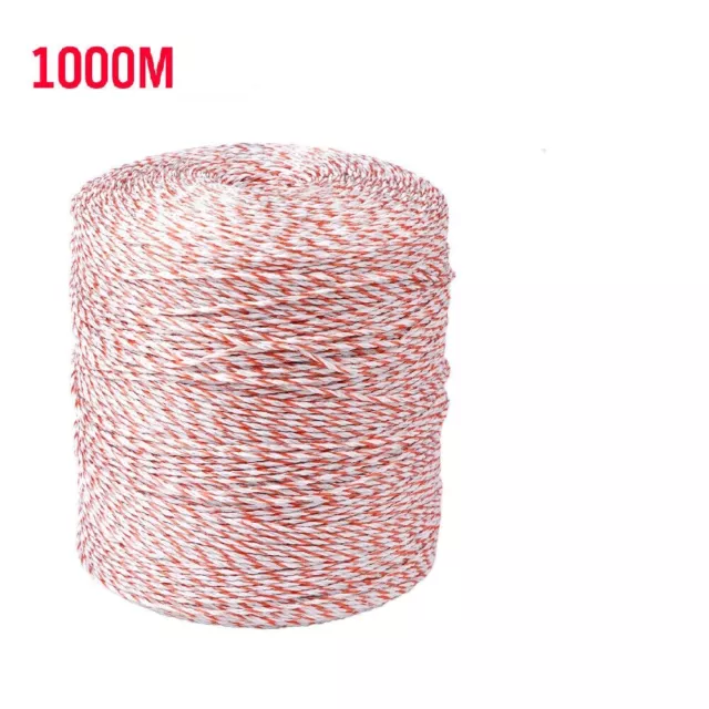 1000m Roll Polywire Electric Fence Stainless Steel Poly Wire Energiser Insulator