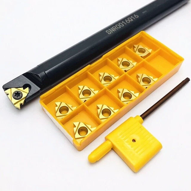 Durable SNR0016Q16 16mm CNC Lathe Internal Threading Turning Tool+10pcs Insert