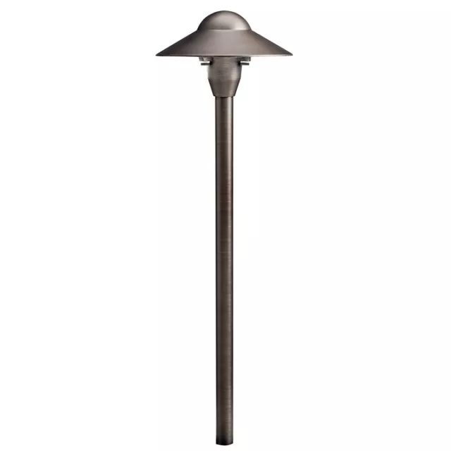 Kichler 12V Cast Brass Small 6" Dome Path Light (Walkway Light) - T5 Bulb