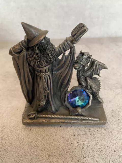 Myth & Magic Tudor Mint Pewter Collectible Wizard Figure The Wrong Spell 3143