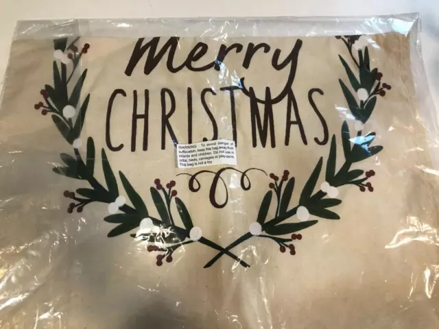 Merry Christmas Hessian Santa Gift Present Sacks Draw String 78cm x 50cm *EL149
