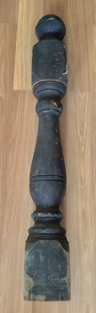 Old Antique Vtg Original Architectural Staircase Wood Banister Post Baluster