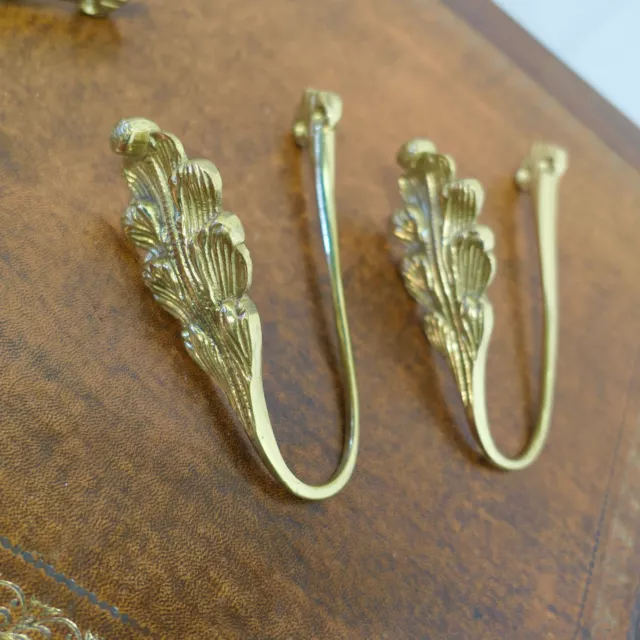 2 Matching Pairs of French Brass Curtain Tie Backs