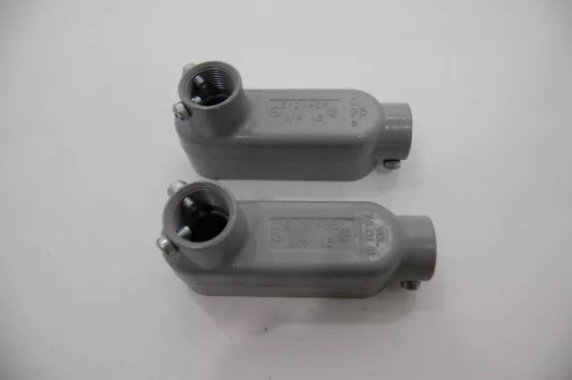 LOT OF 2 New E121488 LB Condulet Outlet Box Size 3/4"